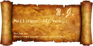 Meilinger János névjegykártya